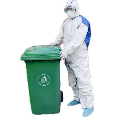 پوشش محافظ جداسازی PPE کلاهدار شیمیایی بیمارستان Hazmat CAT III نوع 3b 4b