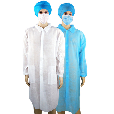 کت آزمایشگاهی یکبار مصرف اس ام اس آبی سفید M / L / XL OEM